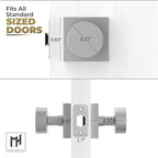 Mega Handles SUANA Passage Door Knob for Hallway, Closet and Bathroom, Reversible Heavy Duty Design Door Knobs, Fits All Standard Door Sizes, Screws Included - Satin Nickel (1 Pack)
