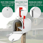 White Mailboxes for Outside Post Mount, Galvanized Steel Metal Mailbox, Standard Size, 20 x 8.7 x 6.7 Inches