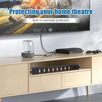 HHSOET 1U Rack Mount Surge Protection, 8 Outlet PDU Power Strip, Metal Mountable Outlet Strip with Switch, 10ft Power Cord.