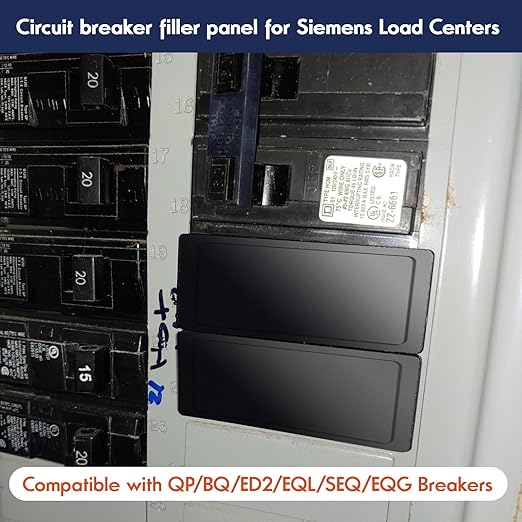 Circuit Breaker Cover Plate for Siemens Use in Load Centers and Meter Combinations (Comes with Breaker Box Label) 10 Pack
