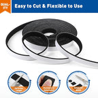 MAGZO Door Weather Stripping, 1/2 Inch W X 1/8 Inch T X 198 Ft Total Weatherstripping Foam Tape Soudproof for Windows 16.5 ft X 12 Rolls, Black