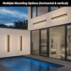 tewei 39.3 Inch Modern Outdoor Wall Sconce, Long Black LED Exterior Lighting Fixtures, Modern Large Outdoor Front Porch Lights Outside Wall Mount Lights for House, Warm White 3000K, 1 Pack