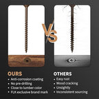 Wood Screws 3 Inch, FIXLINK Deck Screws #10 x 3, 310 PCS, Epoxy Coated, T25 Star Bit Above 1500 Hour Salt Spray Coating Outdoor Decking Screws Excellent Rust Resistant for Wood Fence, Brown