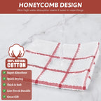 Nialnant 8 Pack Dish Cloths for Washing Dishes, 100% Cotton Reusable Cleaning Rag, Quick Drying Dish Towels for Kitchen, 12x12 Inches, Red Plaid