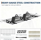 GarveeHome 2 Pack 2x6 ft Garage Storage Shelving Wall Mounted, 24 in-by-72 in 1600 LBS Heavy Duty Sturdy Storage Shelves, Wall Shelves Folding Storage Garage Organization for Warehouse, Laundry