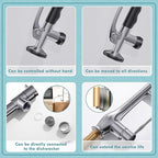 GIMILI Black Stainless Kitchen Faucet with Pull Down Sprayer, Single Handle High Pressure Kitchen Sink Faucet, Commercial Double-Headed Stainless Steel Kitchen Faucet