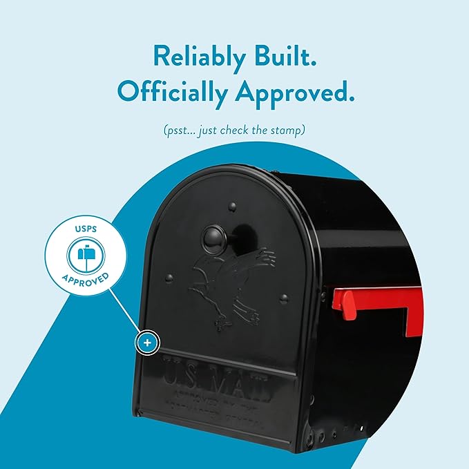Gibraltar Mailboxes OM160BEC Outback Double Door, Large Capacity Mailbox, Black