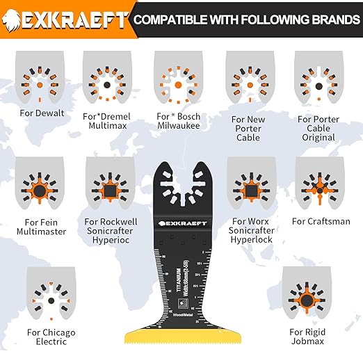 30 PCS Oscillating Tool Blade, Universal Titanium Multi Tool Blades for Metal Nails Wood Plastic and Hard Material, Oscillating Saw Blades Fit Dewalt Milwaukee Ryobi Rockwell Fein