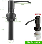 Soap Dispenser for Kitchen Sink, Sink Soap Dispenser with Longer Threaded Shaft Shank, 47" Extension Tube Connects Directly to Dish Soap Container, Wider Pump Head Base （Black）