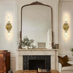 Gold Wall Sconce for Bathroom Hardwired, 20.5" Brass Wall Sconces, Linear Sconces Wall Lighting Double-Lights, Bathroom Lighting Fixtures over Mirror, Tube Bath Vanity Light for Living Room, Bedroom