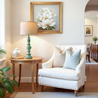 BOBOMOMO 27" Distressed Teal Table Lamps Set of 2, Large Coastal Farmhouse Resin Lamps with Linen Shades, Blue Green Lamps for Living Room, Bedroom, or Console Table Home Décor