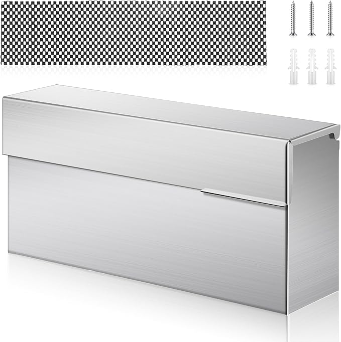 Stainless Steel Mailboxes for Outside 14.5'' x 7.1'' x 3.75'' Wall Mounted Large Capacity Mailbox Silver Rust Proof and Rainproof Steel Drop Box