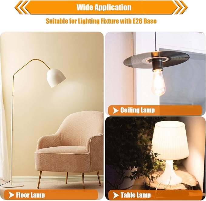 8 Pack 40W Equivalent LED Edison Bulbs 4000K Cool White, ST58 4W Decorative LED E26 Light Bulbs for Hanging Lamp, 90 CRI, 450LM, Non-Dimmable