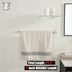 JQK Brushed Towel Bar, Rounded Edges 29.41 Inch Towel Rack, 304 Stainless Steel Bathroom Wall Mount, Useable Length 27 Inch, TB250L27-BN