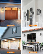 VIANIS Outdoor Wall Light Fixtures,Dusk to Dawn Outdoor Wall Lanterns,Anti-Rust Wall Mounted Lighting with Glass Shade, Black Wall Lamp with E26 Socket for Porch, 2 Pack