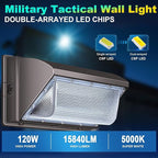 ledmo LED 120W Wall Pack Light with Photocell, 15840LM 5000K Dusk to Dawn Outdoor Commercial Security Lighting, IP65 Waterproof Outdoor Wall Lights
