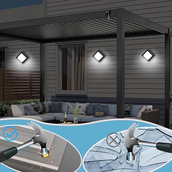 LED Porch Lights Wall Mount 12W 6500K Double-Layer Cover Exterior LED Wall Light Matte Aluminum IP65 Waterproof for Yard Garage Stairway House