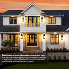 BesLowe Upgraded Motion Sensor Outdoor Wall Lights, 15” Dusk to Dawn Porch Lights Outdoor Wall Sconce Lanterns, 3 Lighting Modes Exterior Lighting Fixtures, Bronze Outside Lights for House, 2-Pack