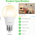BUBO A19 LED Light Bulbs, 60 Watt Equivalent LED Bulbs, Warm White 3000K, 800 Lumens, E26 Standard Base, Non-Dimmable, 8W Warm White LED Bulbs for Bedroom Living Room Home Office, 3 Pack
