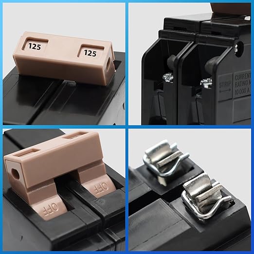 C2125 2-Pole 125-Amp Circuit Breaker, Type C3/4-In Plug-On Molded Case Circuit Breaker, Thermal Magnetic Protection, 10 KAIC, 120/240V, Fit for Cutler Hammer Load Centers fit for Eaton