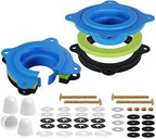 Toilet Flange Repair Kit, Universal Toilet Seal Parts for Wax Seal, Rubber Gasket Ring, Wax-Free Toilet Bowl Replacement kit Include Premium Nuts, Washers, 3.26Inch Bolts, Bolt Caps(2-Pack)