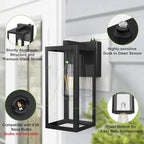 Aipsun Dusk to Dawn Sensor Outdoor Wall Lantern, Black Exterior Wall Sconce Lighting,Outdoor Wall Sconce Wall Mount with Clear Glass Shade for Entryway,Porch,Doorway(Bulb Not Included)