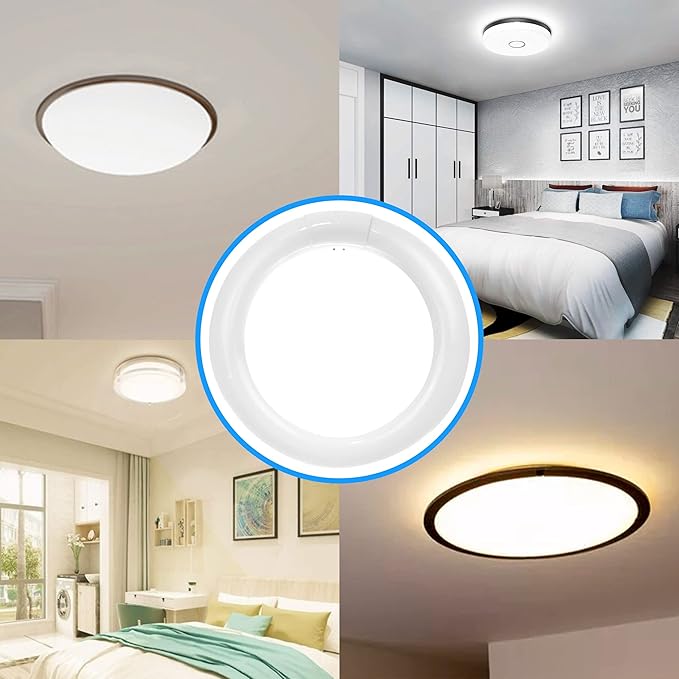 T9 Round Fluorescent Circline Lamp 22 Watts - G10Q 4-Pin Base - Ceiling Light Bulb with 6500K Daylight – 1050 Lumens