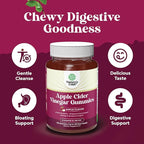 ACV Apple Cider Vinegar Gummies - Natural Energy Supplement ACV with Mother for Body Cleanse Immune Support and Gut Health with Vitamin B12 and Beet Root - 120 Count