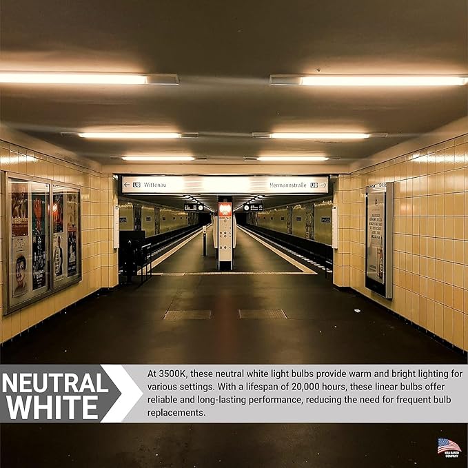 Diodesy- T8 Fluorescent Tube Light Bulb 36 Inch 25W 3500K Neutral White Medium 2-Pin G13 Base 2300 Lumens 3Ft Straight High Performance Replacement Linear Glass Lamp 20000 Hour Lifespan Pack of 10