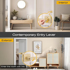 EHOMEWARE 10 Pack Gold Entry Door Levers with Keys Exterior Door Handles in Satin Brass Finish, Bedroom Bathroom Interior Door Handles & Front Exterior Door Levers, Contractor Pack