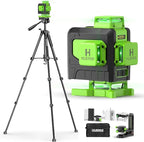 Huepar Laser Level 4x360 Self Leveling with 60" Tall Tripod, 4D Green Cross Line Lazer Leveler Tool with Outdoor Pulse Mode, 16 Lines Great for Tiling, Ceiling, Wall Work & DIY Home Renovation