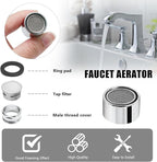 Litoexpe 55/64 Inch Faucet Aerator 4 PCS, Kitchen Sink Aerator Replacement Parts, Sink Faucet Female Thread Faucet Filter with Brass Shell and Gasket for Bathroom