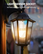 DEWENWILS Light Sensor Socket, Dusk to Dawn Sensor Socket, Light Bulb Socket for Light Fixtures, Compatible with Incandescent/CFL/LED/Halogen Bulbs, 4 Pack, ETL Listed