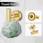 5-Piece Towel Bar Set Brushed Gold Bathroom Hardware Accessories Set Includes Multi-Purpose Toilet Paper Holder,Towel Holder Sets for Bathroom Stainless Steel Wall-Mounted 23.6in