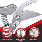 Pruning Shears for Gardening - DECERK 8.5" Professional Bypass Garden Scissors & Clippers, Heavy Duty Hand Held Pruners for Branch & Tree Trimming, Gardening Gifts for Women Men, 2025 Gardener Tools