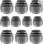 10Pack 2" Liquid Tight Connector PVC Electrical Conduit Fittings Straight 180 Degree Flexible Conduit Connector for Home Kitchen Bathroom Tube Tool Supplies,UL Listed