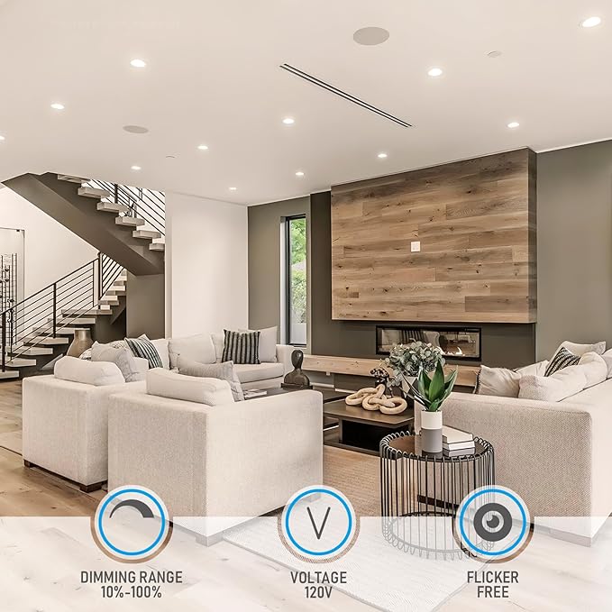 TORCHSTAR Premium Series 4 Inch Ultra-Thin LED Recessed Light with Junction Box, 10.5W Dimmable LED Canless Recessed Ceiling Lights Slim, ETL & ES Listed, CRI90, 4000K Cool White, White, Pack of 6