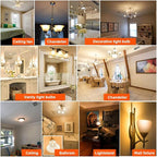 LiteHistory Dimmable g16.5 led Bulb 40W g16 1/2 led Edison Bulb 2700K 4W e26 Globe Light Bulbs for Ceiling Fan,Chandelier,Vanity Light Bulb AC120V 400lm 6Pack