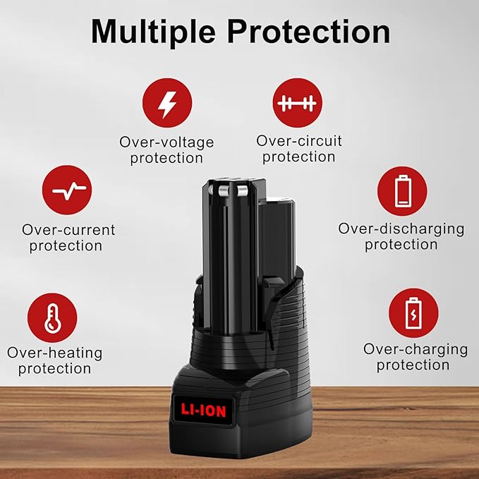 Mrupoo 2Pack 2.5Ah Replace for Milwaukee M12 Battery Compatible with Milwaukee Battery Charger and 12 Volts Cordless Power Tools