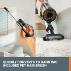 WORX 20V Cordless Stick Vacuum, Powerful Cordless Vacuum Cleaner 25Kpa High Suction for Pet Hair, Lightweight Handheld Vacuum Cleans Floors Carpet Car – Battery & Charger Included