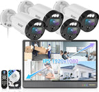 【All-in-One Security System】 4K 2160P Outdoor Wired Security Camera System, Home Video Surveillance & Security Cameras Systems