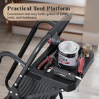 KINGRACK 5 Step Ladder with Tool Platform, 900 lbs Sturdy Step Stool with Handrail, Folding Steel Ladder with Wide Pedal, Safety Ladder for Adults Home Outdoor Painting Garage Office