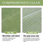 SINLAND 5 Color Assorted Microfiber Dish Cloth Best Kitchen Cloths Cleaning Cloths with Poly Scour Side 12Inchx12Inch 20 Pack (Pinkx4+bluex4+whitex4+yellowx4+greenx4)