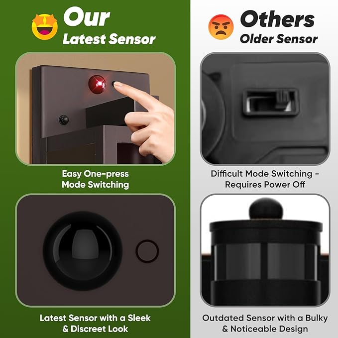 2-Pack Upgraded Motion Sensor Outdoor Wall Lights, 13” Dusk to Dawn Porch Lights Outdoor Wall Sconce Lanterns, 3 Lighting Modes Exterior Lighting Fixtures, Brown Outside Lights for House Patio Garage