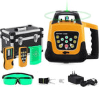 Automatic Self Leveling Rotary Laser, 1650ft Green Beam Laser Level with Receiver Remote Control, 360 Rotating Horizontal Vertical Transit Level (Rotary Laser Level Kit)