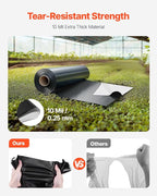 VEVOR 10 Mil Plastic Sheeting Heavy Duty 10' x 65', Thick Plastic Sheeting Roll, Plastic Drop Cloth Painters Tarp Covering for Crawl Space Vapor Barrier, Black and White Double-Sided, Multi-Purpose