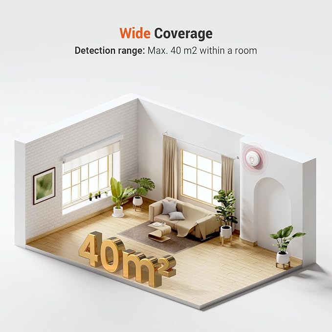 Jemay Smoke Detector, 10 Year Life Fire Alarms Smoke Detectors with Advanced Photoelectric Technology, Battery Operated Smoke Fire Alarm with LED Indicator & Silence Button, 2 Packs