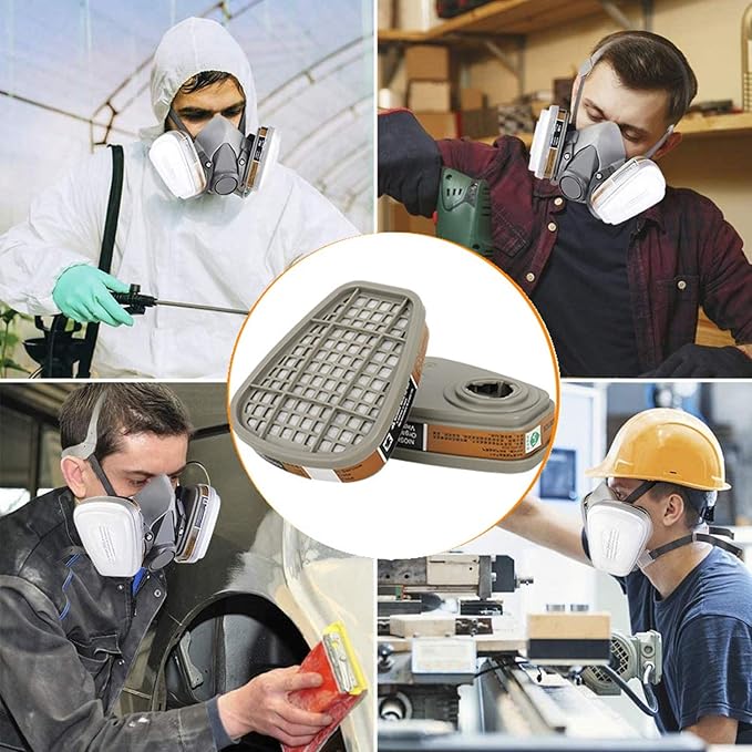 6001 Filter Cartridges for Respirator, Dust-Proof, Organic Vapor, Pollen and Chemical Cartridges, Compatible with 6200, 6800, 7502, FF402 Respirator 30PCS(15Pack)