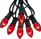 50-Pack C7 Replacement Christmas Light Bulbs, C7 Commercial Grade Incandescent Light Bulbs for Outdoor Indoor Holiday Christmas String Lights, E12 Candelabra Base, 5 Watt