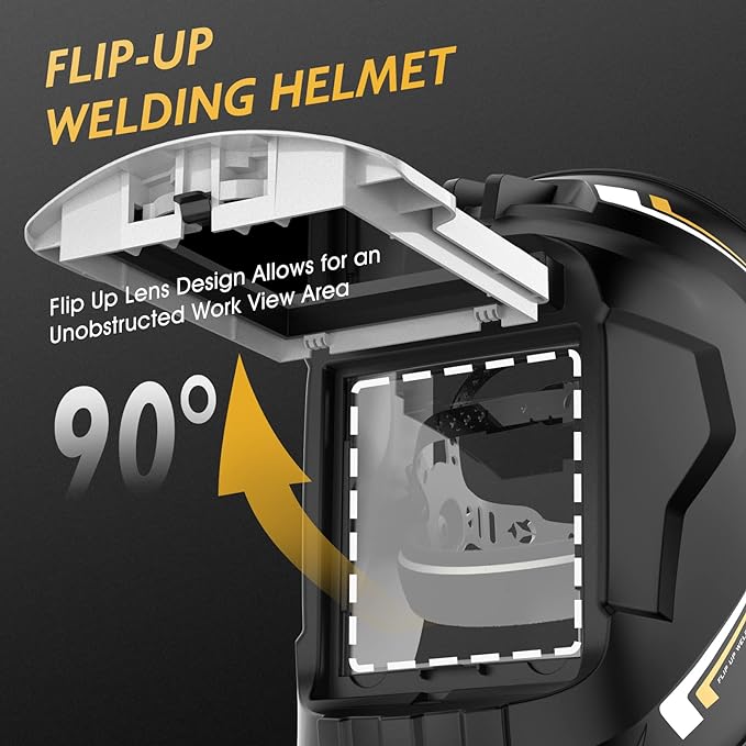 TOOLIOM Flip Front Welding Helmet Welding Mask with Flip Up Lens Welding Hood Shade-10 Welder Helmet for Stick MIG TIG